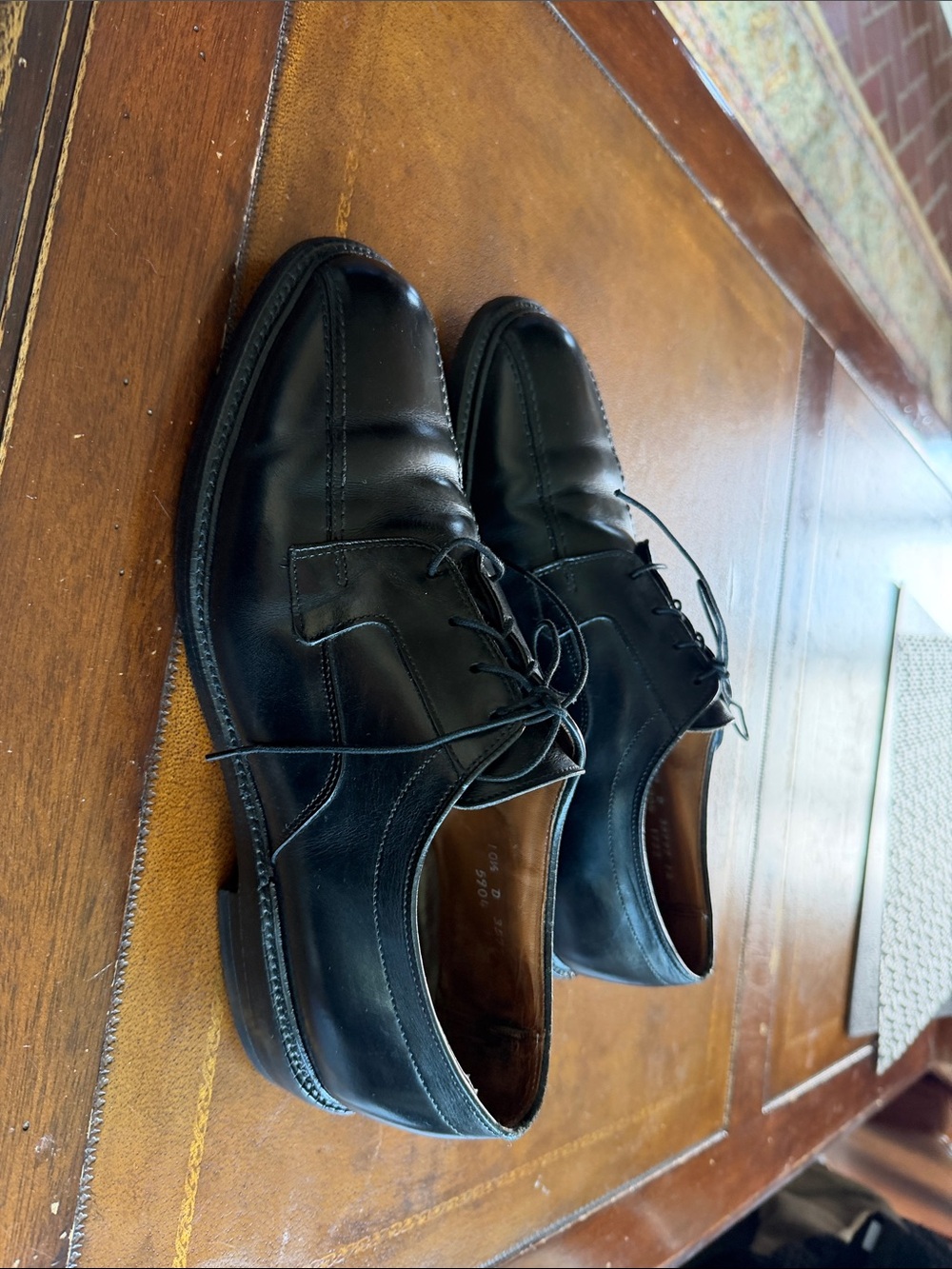 Allen Edmonds Black Split-Toe Lace-Up Shoes - Picture 8 of 9